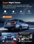 Icesky 3-Channel 4K Dash Cam with 64GB Card