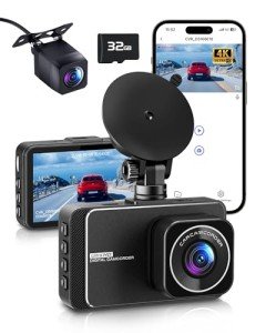 PGYIOO Dash Cam Front and Rear 4K Ultra HD