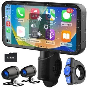 Weuaste 6.25" Waterproof Motorcycle Dash Cam & GPS