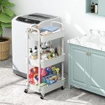 Sywhitta 3-Tier Rolling Utility Cart - White