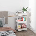 Sywhitta 3-Tier Rolling Utility Cart - White