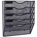 5 Pocket Wall-Mounted Mesh Organizer - Black