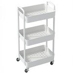 Sywhitta 3-Tier Rolling Utility Cart - White
