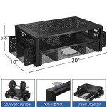 Stylish 2-Tier Metal Desk Monitor Stand - Black