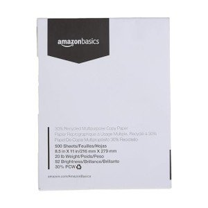 Amazon Basics Recycled Multipurpose Printer Paper, 500 Sheets