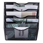 5 Pocket Wall-Mounted Mesh Organizer - Black