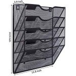 5 Pocket Wall-Mounted Mesh Organizer - Black