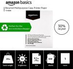 Amazon Basics Recycled Multipurpose Printer Paper, 500 Sheets