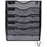 5 Pocket Wall-Mounted Mesh Organizer - Black