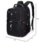 SHRRADOO Extra Large 50L Travel Laptop Backpack with USB Charging Port, College Backpack Airline Approved Business Work Bag Fits 17 Inch Computer for Men Women