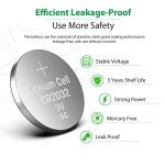 LiCB CR2032 3V Lithium Battery Pack of 10