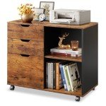DEVAISE Mobile 3-Drawer Wood File Cabinet