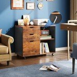 DEVAISE Mobile 3-Drawer Wood File Cabinet
