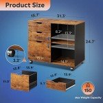DEVAISE Mobile 3-Drawer Wood File Cabinet