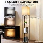 Modern Floor Lamp with Shelves and 3 Color Temperatures