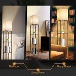 Modern Floor Lamp with Shelves and 3 Color Temperatures