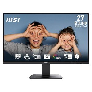 MSI PRO MP273U, IPS 3840 x 2160 (UHD) Computer Monitor, 4K, 60 Hz, Adaptive-Synch, HDMI, DisplayPort, 4ms (GTG), Black