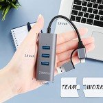 3-Port USB C Hub with Ethernet Adapter