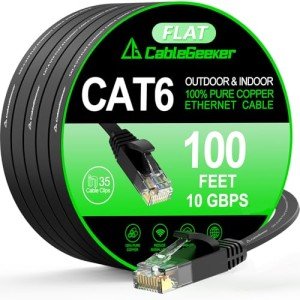 100 ft Cat 6 Ethernet Cable - High Speed 10Gbps