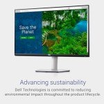 Dell S2722QC Monitor - 27 inch 4K USB-C , UHD (3840 x 2160) Display, 60Hz Refresh Rate, 8MS Grey-to-Grey Response Time, Built-in Dual 3W Speakers, 1.07 Billion Colors - Platinum Silver