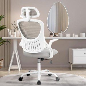 Ergonomic Grey Office Chair with Lumbar Support