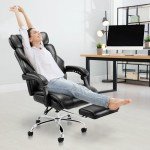 Ergonomic Office Chair with Footrest and Lumbar Pillow