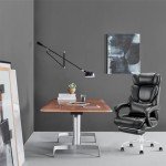 Ergonomic Office Chair with Footrest and Lumbar Pillow