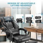 Ergonomic Office Chair with Footrest and Lumbar Pillow