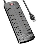 ALESTOR 12-Outlet Surge Protector with USB Ports