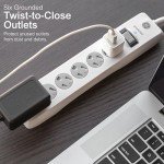 GE 6-Outlet Surge Protector with 10 Ft Cord