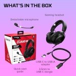 HyperX Cloud III – Wired Gaming Headset, PC, PS5, Xbox Series X|S, Angled 53mm Drivers, DTS Spatial Audio, Memory Foam, Durable Frame, Ultra-Clear 10mm Mic, USB-C, USB-A, 3.5mm – Black