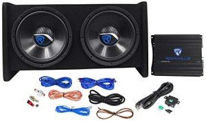 Rockville Dual 12" Car Subwoofer System with Amplifier