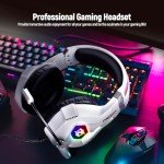 Ozeino Gaming Headset for PC, Ps4, Ps5, Xbox Headset with 7.1 Surround Sound, Gaming Headphones with Noise Cancelling Mic RGB Light Over Ear Headphones for Xbox Series X/S, Switch