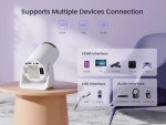 WiFi & Bluetooth Mini Projector, 270° Adjustable Stand