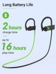 Stiive Waterproof Bluetooth Sports Earbuds - Green/Black