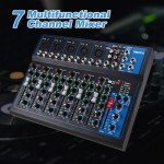 7-Channel Powered DJ Mixer with USB Slot