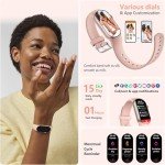 FITVII Ole Fitness Tracker with 24/7 Heart Rate and Blood Pressure Monitor, Blood Oxygen Sleep Tracking Step Calories Counter IP68 Waterproof Activity Tracker for Women Men