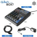 Pyle 4-Channel Audio Mixer with Bluetooth and USB