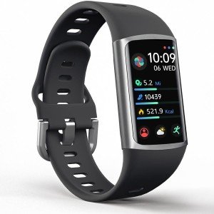 FITVII FINO 2 Slim Fitness Tracker with Blood Pressure, Blood Oxygen, 24/7 Heart Rate & Sleep Tracking, IP68 Waterproof Activity Trackers and Smart Watches with Step Counter, Pedometer for Women Men