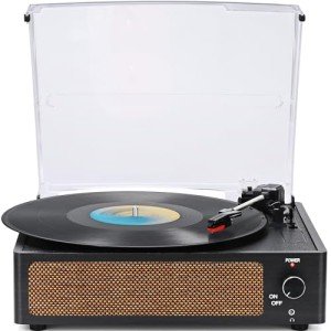 Vintage Bluetooth Turntable with Speakers - WOCKODER