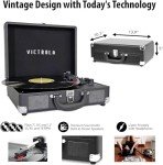 Victrola Portable Bluetooth Suitcase Record Player - Black