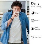 IAMJOY Smart Health Wristband, Wearable Activity & Fitness Tracker for Multi-Sport Mode, All-Day Automatic Continuous Monitoring of Health Data, Improve Sleep, Stress & Wellness, with Free App, Black