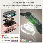 FITVII FINO 2 Slim Fitness Tracker with Blood Pressure, Blood Oxygen, 24/7 Heart Rate & Sleep Tracking, IP68 Waterproof Activity Trackers and Smart Watches with Step Counter, Pedometer for Women Men