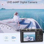 64MP 4K Digital Camera with 12X Optical Zoom