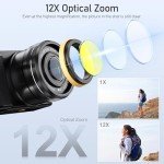 64MP 4K Digital Camera with 12X Optical Zoom