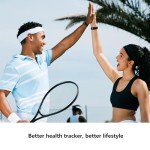 IAMJOY Smart Health Wristband, Wearable Activity & Fitness Tracker for Multi-Sport Mode, All-Day Automatic Continuous Monitoring of Health Data, Improve Sleep, Stress & Wellness, with Free App, Black