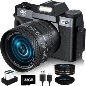 VJIANGER 4K 56MP Digital Camera for Vlogging