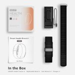 IAMJOY Smart Health Wristband, Wearable Activity & Fitness Tracker for Multi-Sport Mode, All-Day Automatic Continuous Monitoring of Health Data, Improve Sleep, Stress & Wellness, with Free App, Black