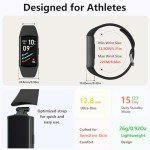 FITVII FINO 2 Slim Fitness Tracker with Blood Pressure, Blood Oxygen, 24/7 Heart Rate & Sleep Tracking, IP68 Waterproof Activity Trackers and Smart Watches with Step Counter, Pedometer for Women Men