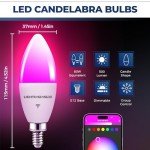 Smart LED Candelabra Bulbs Compatible with Alexa/Google